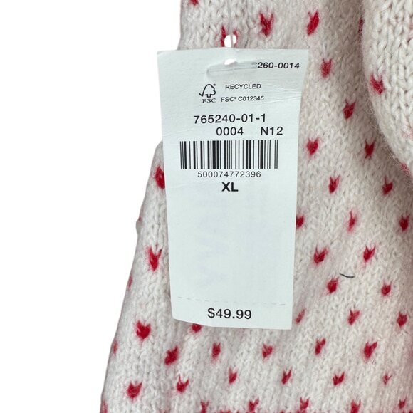 Old Navy red & white reindeer & snowflakes sweater button front Size XL - Picture 4 of 15